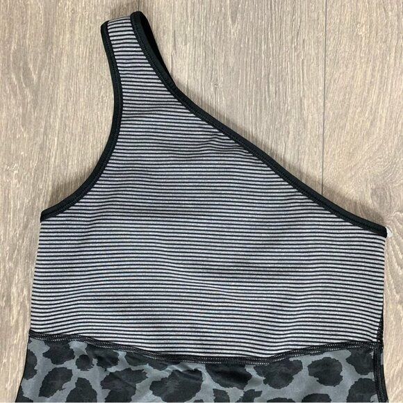 Lululemon Meshed Up Tank Top Mini Pop Stripe Heathered Slate Black  Size 4 - Picture 6 of 13